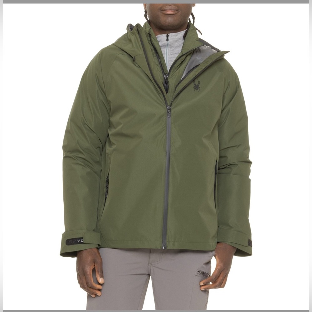 NWT Spyder 3-in-1 Rain System Jacket - Waterproof, Insulated Dusty Green Medium